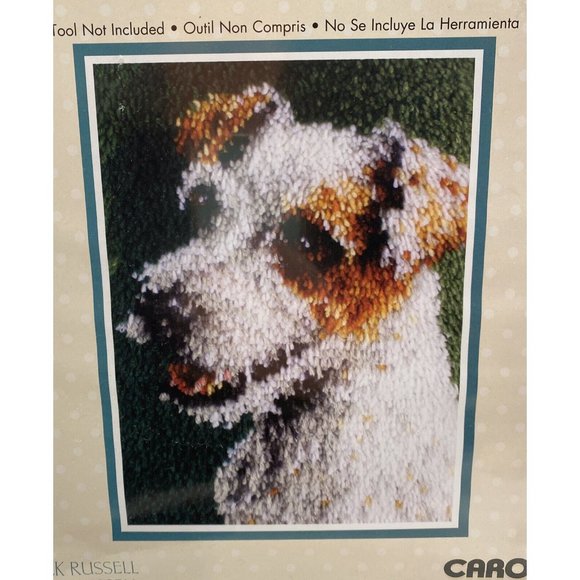 WonderArt Jack Russell Sealed Latch Hook Kit 15x20 Caron Rug Wall Hanging Dog - Picture 5 of 6